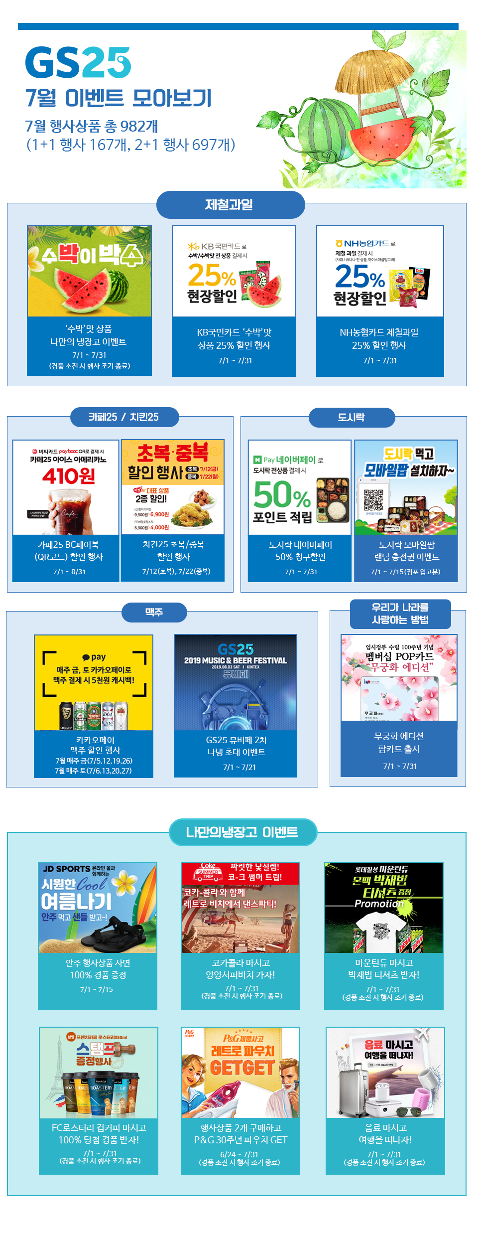 GS25 7월 이벤트 모아보기